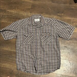 Men's Plaid Short Sleeve Button Down Shirt
